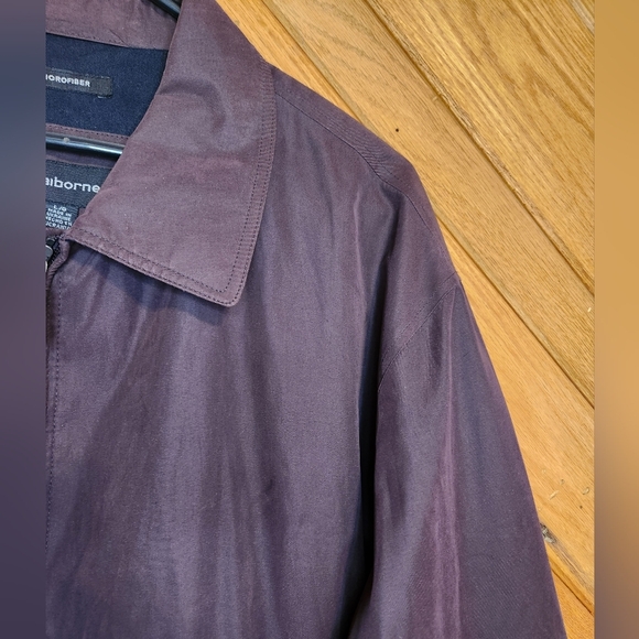 Liz Claiborne purple microfiber hoodless  zip up jacket size large - Picture 5 of 16